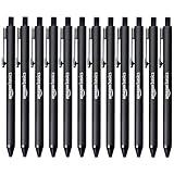 Amazon Basics Black Ballpoint Pens for Smooth Writing, Retractable, 24-Pack