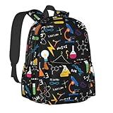 Science Chemistry Biology Physics Pattern Multipurpose School Bag Bookbag for Teenage Boys Girls Daily Backpack