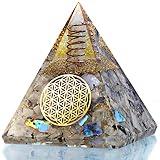 Anaya Agate Orgone Pyramid – Rainbow Moonstone Healing Crystal Pyramid – Orgonite Pyramid for Mental and Spiritual Enhancement – Meditation Pyramid for Stress Relief, Luck, Wealth