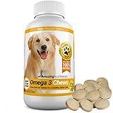 Amazing Omega 3 Fish Oil for Dogs - Omega 3 for Dogs Shedding and Itchy Skin Relief for Dog Dry Skin and Hot Spots, EPA and DHA Fatty Acids, Dog Skin and Coat Supplement - 120 Bacon Flavor Chews