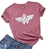 Breast Cancer Shirts for Women:Breast Cancer Awareness Shirts Cancer Care Gifts Short Sleeve Tee Top Pink