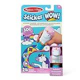 Melissa & Doug Sticker WOW!™ 24-Page Activity Pad and Sticker Stamper, 300 Stickers, Arts and Crafts Fidget Toy Collectible Character – Unicorn - FSC Certified