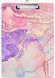 Fashion Clipboard, A4 Letter Size Wooden Decorative Clipboards for Teacher, Nurse, Doctor,Student and Kids, Cute Design for Standard Size 12.2" x 8.9" (C-Pink Purple Marble)