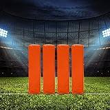 Ace Creations Weighted Anchorless End Zone Football Pylons, Offical Size, Regulation Goaline and Corner for Flag, High School, College and Pros, Set of 4 in Orange