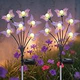 ZFNN Solar Garden Lights, 2 Pack Solar Butterfly Garden Decor Outdoor Waterproof, Magical Outside Swaying Lights for Outside Garden Yard Lawn Patio Balcony, Gardening Gifts for Women Mom Mother Day