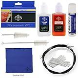 Trumpet/Cornet Cleaner Care Cleaning Kit,Maintenance Kit,Valve Oil,Tuning Slide Grease,Flexible Brush,Valve Brush,Mouthpiece Brush,Cork Grease,Cleaning Cloth and More(Random Color Cloths)