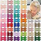 CLLOT Hair Clip 90PCS, Baby Girls Fully Lined Baby Bows Hair Pins Tiny 2' Hair Bows Alligator Clips for Infants Toddlers in Pairs