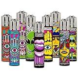 Clipper Lighter – Cp11 – Mix Print Designs – 9 Pack - Refillable - Assorted Colors - Reusable - Soft Flame Kitchen Lighters -(Colors and Design Will Vary)