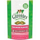 Greenies Feline Smartbites Skin & Fur Crunchy and Soft Natural Cat Treats, Salmon Flavor, 2.1 oz. Pack