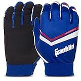 Franklin Sports Youth Football Receiver Gloves - Shoktak Kids High Grip Football Receiver Gloves - Royal - Youth Large