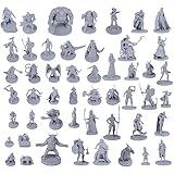 50 Unique Miniatures Fantasy Tabletop RPG Figures for Dungeons and Dragons, Pathfinder Roleplaying Games. Bulk unpainted, Great for D&D