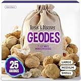 Break Your Own Geodes - Hollow White Moroccan 1" - 2.5" Large, Medium, Small Geode for Kids - Break Open Kit - Science Kits for Kids Ages 8-12, 8-10, 12-14 Age - Discovery Toys - Science Kit Gifts