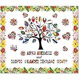 Mooliwe 79 Pcs Asian American and Pacific Islander Heritage Month Bulletin Board Decorations Set National Flag Tree for School Teacher AAPI Heritage Month Supplies Classroom School Supplies Decoration