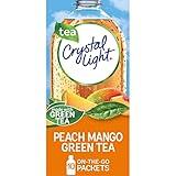 Crystal Light Peach Mango Green Tea Naturally Flavored Powdered Drink Mix, 10 ct On-the-Go-Packets