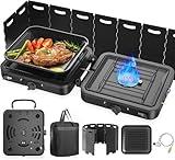 2 Burner Portable Camping Stove Propane, Folding Propane Stove for Camping, Camp Stove with 17,000 BTU,Two Adjustable Burners Gas Camping Stove with Carrying Bag for Outdoor Cooking,BBQ