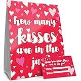 DISTINCTIVS Valentine's Day Party Game - How Many Kisses Valentine Hearts Game