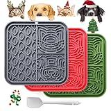 Lick Mat for Dogs & Cats 3 Pack - Dog Lick Mat with Suction Cups - Anxiety Relief/Promotes Healthy Eating/Frozen & Dishwasher Safe - Dog Lick Mat for Bathing Grooming - Pet Peanut Butter Lick Pad