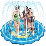 Mademax Upgraded 67" Splash Pad, Sprinkler & Splash Play Mat, Inflatable Summer Outdoor Sprinkler Pad Water Toys Fun for Children, Infants, Toddlers, Boys, Girls and Kids