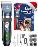 oneisall Cat Clippers for Matted Hair, Quiet Cat Shaver for Long Hair, Cordless Cat Hair Trimmer for Grooming, 2 Speed Pet Shaver Cat Grooming Kit for Cats Small Dogs Animals (Blue)