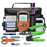 30km Visual Fault Locator,Optic Fiber Power Meter with FC,SC Connector, Optic Fiber Cleaver and FC/UPC(Male) to LC/UPC(Female) Adapter FTTH Tool Kits for CATV Engineering (YC-6S)