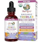 MaryRuth Organics Kids Multivitamin for Toddlers | USDA Organic | Toddler Vitamins Liquid Drops for Kids Ages 1-3 | Toddler Immune Support & Overall Wellness | Vegan | Non-GMO | Gluten Free | 2 Fl Oz