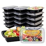 Ezalia 15 Pack- Meal Prep Containers 32oz, Plastic Food Prep Containers Reusable, Leakproof To Go Food Containers with Lids, BPA-Free, Microwave/Dishwasher/Freezer Safe