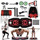 Push Up Board Home Gym Excercise Equipment 20 Fitness Equipment 9-in-1 Push Up Board Set with Pilates Bar Resistance Bands and Jump Rope for Working Out Men and Women