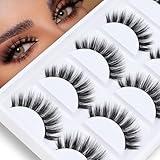 Veleasha Lashes 5D Faux Mink Lashes 100% Handmade Wispy Lashes Charming Luxurious Fake Eyelashes Lightweight Fluffy False Eyelashes 5 Pairs Pack (5D04)