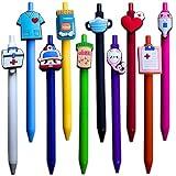 YJ PREMIUMS 10-Pack of Cute Nursing Pens with Heart, Syringe Designs in Black Ink - Versatile Writing Instruments for Nurses, Medical Assistants, Students