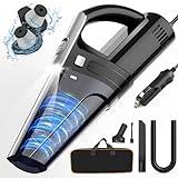 DRECELL Car Vacuum, Portable Car Vacuum Cleaner with 7000PA Suction, DC 12V High Power 16.4Ft Cord Wired Vacuum Cleaner for Car, LED Light, Lightweight, 0.33L Capacity, Storage Bag