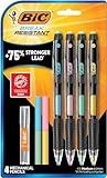 BIC Break Resistant Mechanical Pencils with Erasers, No. 2 Medium Point (0.7mm), 4-Count Pack Pencils for School or Office Supplies, Lead and Eraser Refills