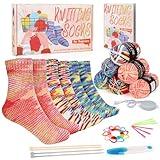 Katech Knitting Kit for Beginners Adults, 6 Pcs Socks Yarn for Knitting Kit W/Step-by-Step Instruction and Knitting Needles, Knitting Starter Kit for Beginners to Learn-to-Knit Craft Socks Gift