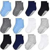 GRPSKCOS Baby Socks Non Slip 12 Pairs Toddler Anti Skid Socks for 0-7 Years Infants Little Kids Boys Girls (#1 Multicolor-12 Pairs, 6-12 Months)