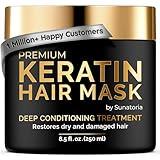 SUNATORIA Keratin Hair Mask - Keratin Hair Treatment - Hair Mask for Damaged Hair - Deep Conditioning Hair Mask For Dry Hair - All Hair Types - Vitamin E, Omega 3, 9