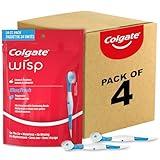 Colgate Max Fresh Wisp Disposable Mini Travel Toothbrushes, Peppermint, 24 Count (Pack of 4)