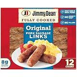 Jimmy Dean Breakfast Sausages Fully Cooked Original Pork Sausage Links, 12 Count