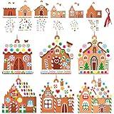 72 Sets Christmas DIY Art Craft Kits Gingerbread House Ornaments Art Sets Winter Christmas Stickers Arts and Crafts Bulk for Kids Winter Holiday Xmas Theme Classroom Activities Party Decorations