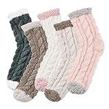 Clothirily 5 Pair Fuzzy Socks for Women, Fluffy Socks Women, Cozy Socks Slipper Socks Women