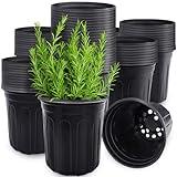 Anyumocz 60 Pcs 1 Gallon Flexible Plant Nursery Pots,Thickened Soft Plastic Seedling Pot with Holes,Flower Plant Container for Succulents,Cuttings,Transplanting,Home Garden(Black)