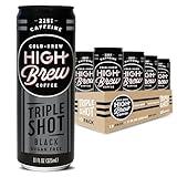 High Brew Coffee, Triple Shot Black, Cold Brew Coffee, Sugar-Free, Dairy-Free, 11 Fl Oz, Ready-To-Drink (Pack of 12)