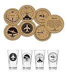 Corkology.com Aviation Clusters Pint Pack with Matching Coaster Set, Clear