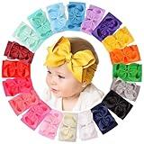 doboi 20pcs Baby Girls Bows Headbands Nylon Hairbands Ribbon Bow Elastic Hair Accessories for Newborns Infants Toddlers and Kids