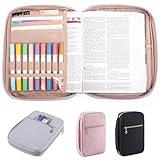APLUFINE Bible Cover for Women - Soft Carrying Book Case With Accessories - Holder for Girls - Carrier Sleeve - Church Bag