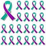 DTOFOOT 36PCS Suicide Prevention Awareness Enamel Pins Teal Purple Ribbon Lapel Brooch Pins Hope Love Ribbon Badge Pins Sexual Assault Awareness Suicide Prevention Awareness Items