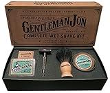 Gentleman Jon Safety Razor Shaving Kit | Vintage Wet Shave Grooming Set for Men - Includes: Safety Razor, Hair Shaving Brush, Alum Block, Shave Soap, Bowl & Double Edge Razor Blades