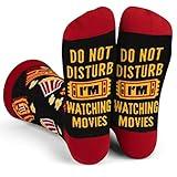 Do Not Disturb I'm Watching Movies Socks - Funny Gift for Movie Lovers and Film Buffs - Unisex for Men, Women, & Teens