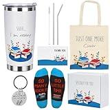 CAKKA Book Lovers Gifts Set, 8 PCS Readers Gift Set Includes 20 oz Tumbler with Lid Straw Brush Canvas Tote Bag Socks Key Chain Thanks Card Gift Box, Book Accessories Reading Gift Idea for Women Girl