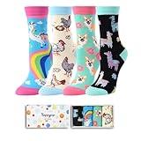 Novelty Crazy Socks for Girls Silly Kids Socks, Funny Gifts for Girls Kids Gifts 7-9 Years Old, Christmas Stocking Stuffers