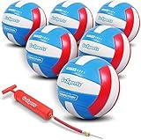 GoSports Soft Touch Recreational Volleyball,Regulation Size for Indoor or Outdoor Play,Includes Ball Pump (Pack of 6)