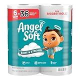 Angel Soft Toilet Paper, 6 Super Mega Rolls = 36 Regular Rolls, Soft and Strong Toilet Tissue